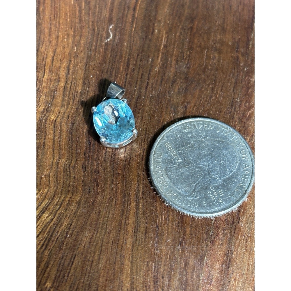925 sterling silver blue topaz pendant - Picture 6 of 6
